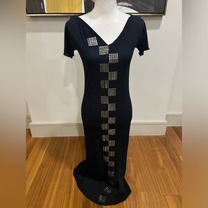 Fendi very dark, navy blue mesh dress size 42 US 6